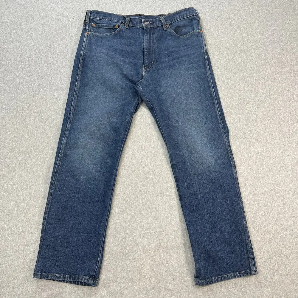 Levi's Jeans Mens W38 L32 Blue Medium Wash High Rise Straight Leg Relaxed Fit
